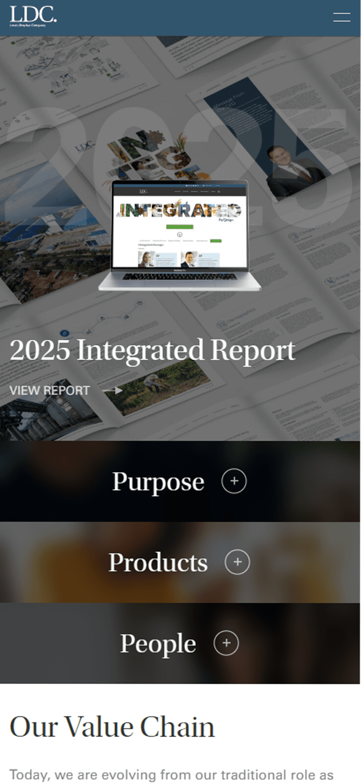 LDC homepage mobile view