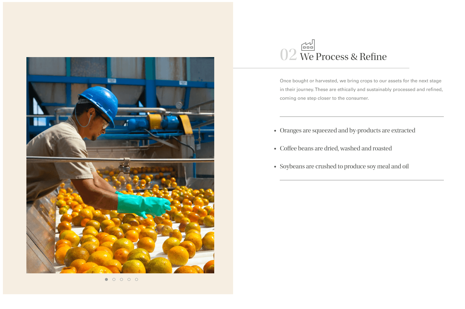 Value chain: We Process and Refine