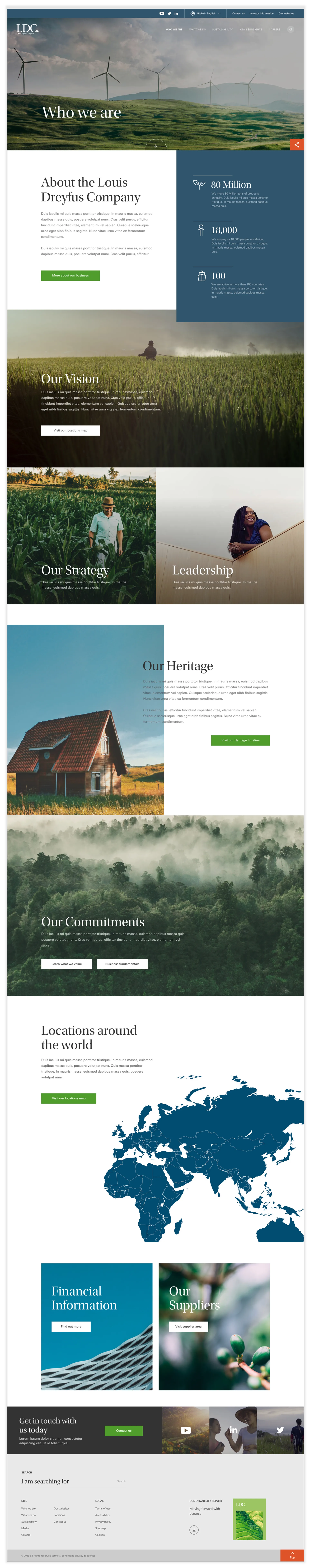 Who We Are section — editorial layout communicating LDC's culture and history